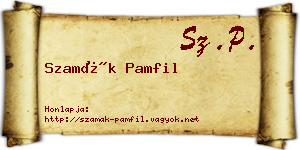 Szamák Pamfil névjegykártya